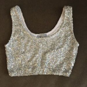 Charlotte Russe Sequence Crop Top
